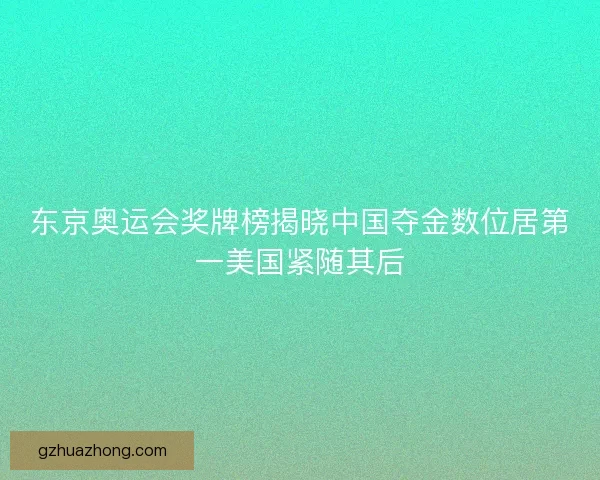 东京奥运会奖牌榜揭晓中国夺金数位居第一美国紧随其后